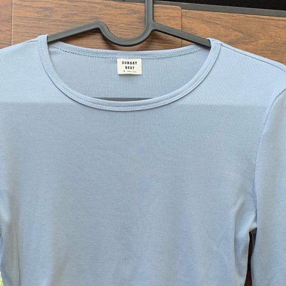 Sunday Best Blue Ribbed Long sleeve - Picture 2 of 4